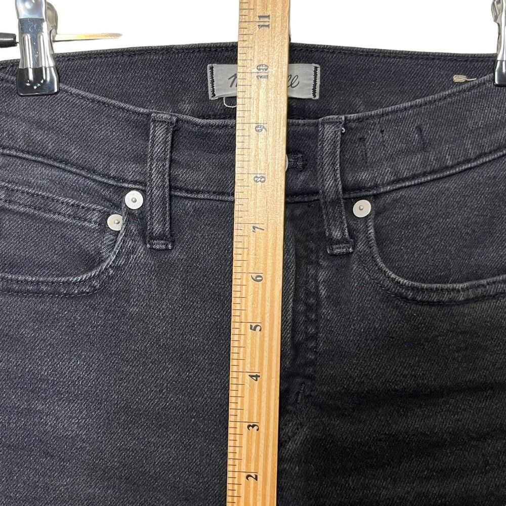 Madewell Cali Demi Boot Jeans Women's 23 Black Denim‎ Cropped Stretch Casual - Picture 9 of 12